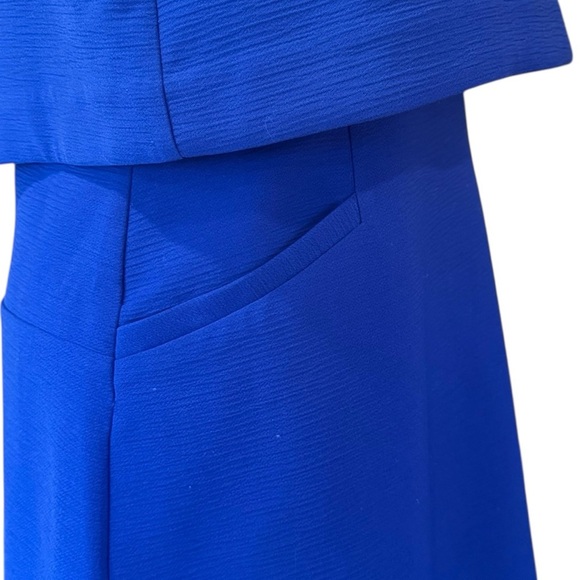 SUNCOO Paris Cyrus Electric Blue Mini Dress Open Back Sleeveless Pockets Size 12 - Picture 9 of 16